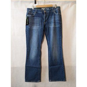Rock 47 by Wrangler Ultra Low Rise Blue Cotton-Blend Denim Jeans Size 16